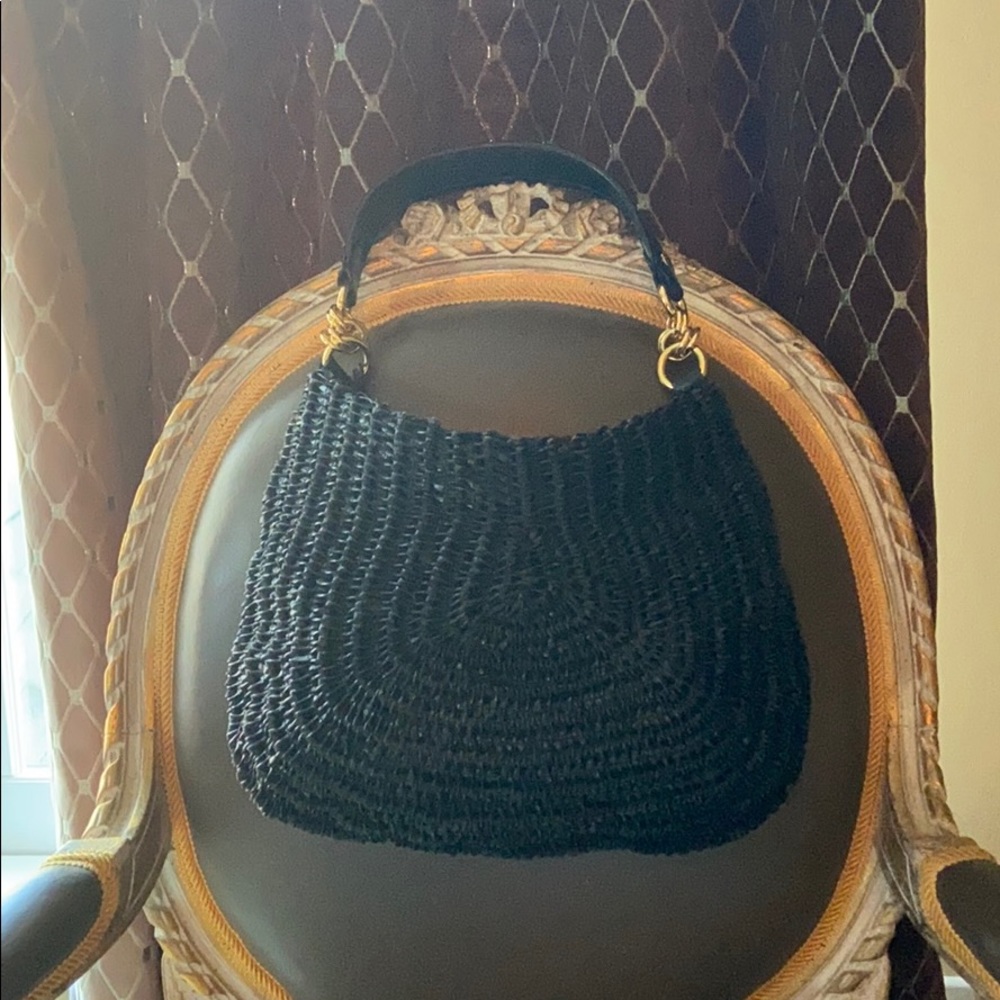 Elliot Lucca Black Woven Shoulder Bag